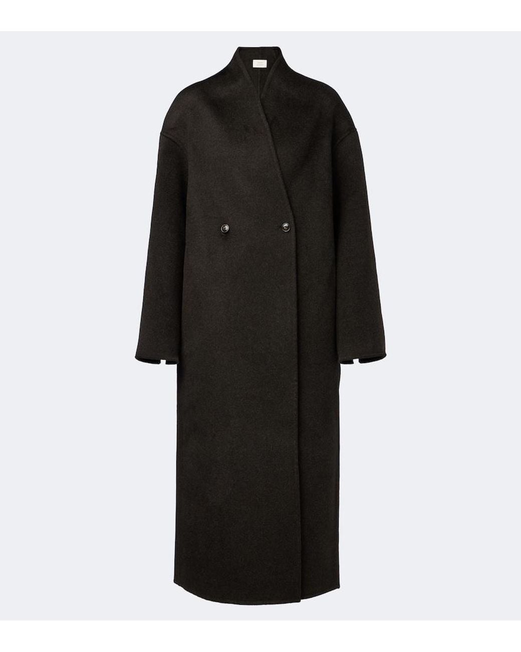 Loulou de Saison Black Aris Double-Breasted Wool And Cashmere Coat