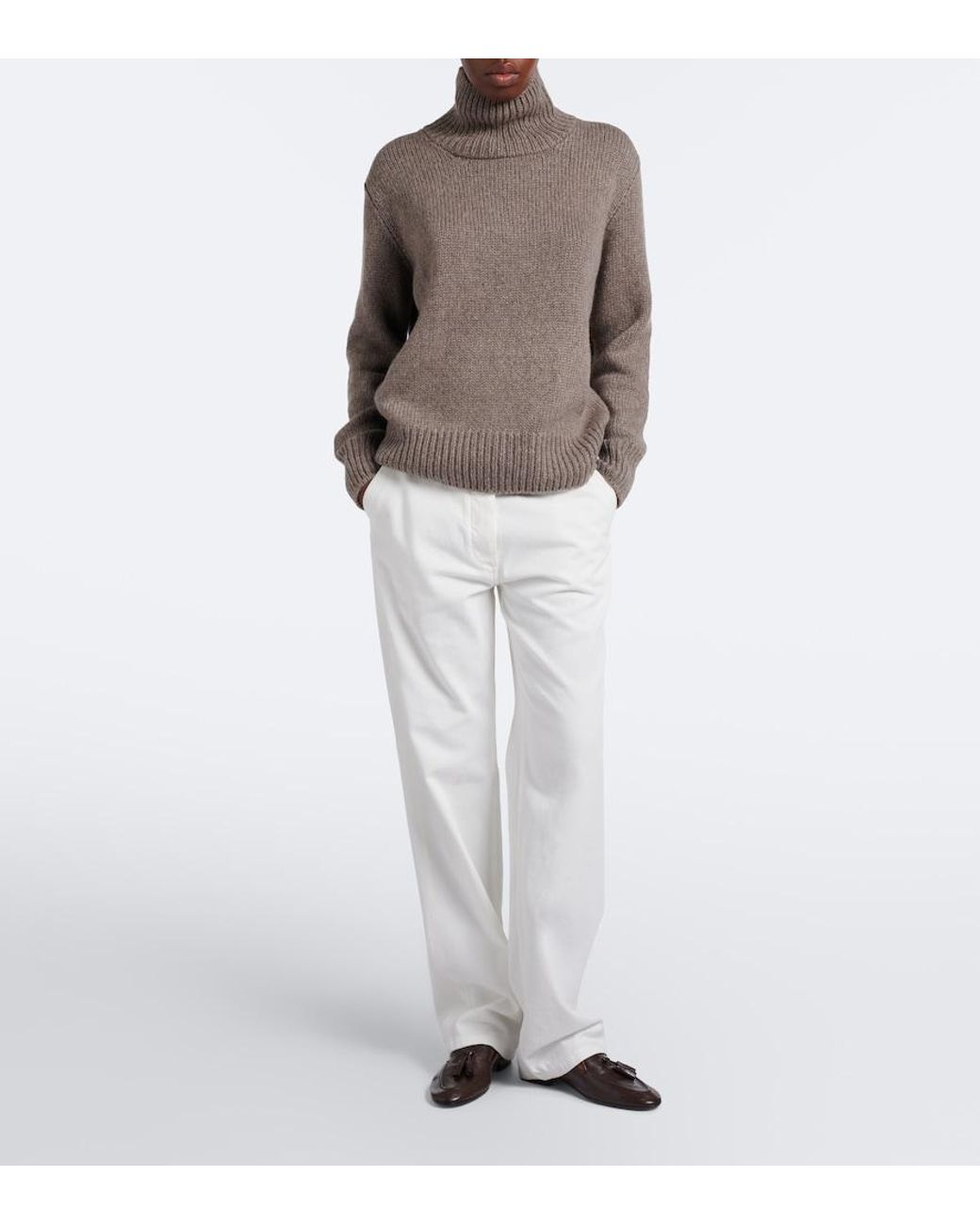 The Row Brown Caden Leather Loafers