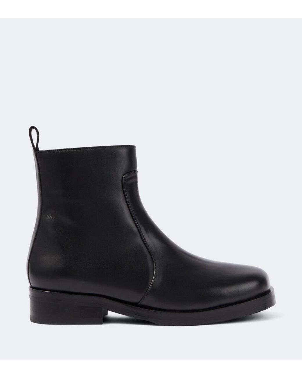 Studio Nicholson Black Square Leather Ankle Boots for men