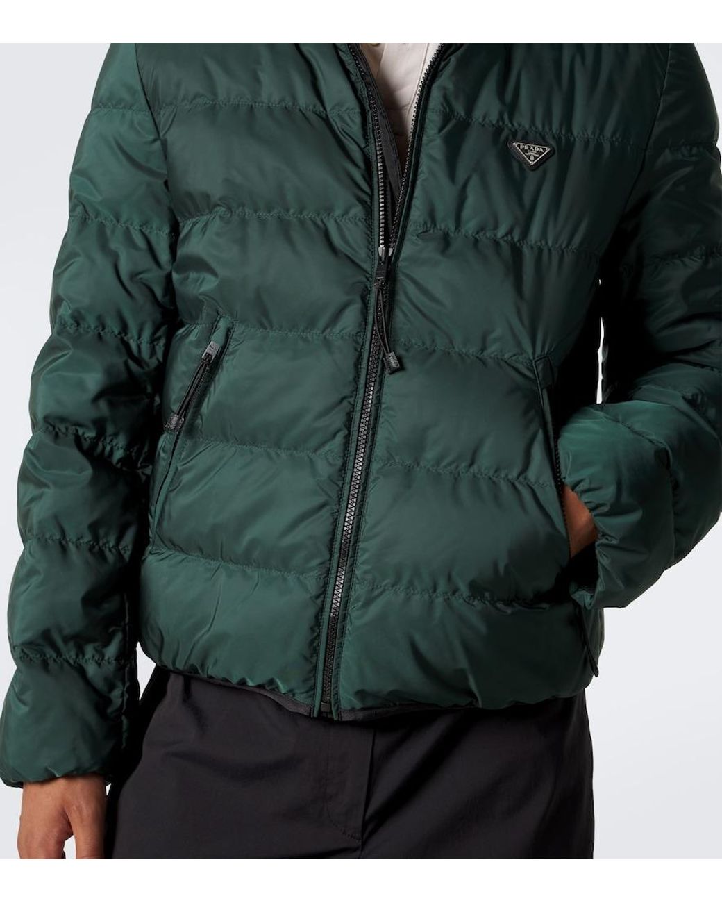 Prada Green Re-Nylon Puffer Jacket for men