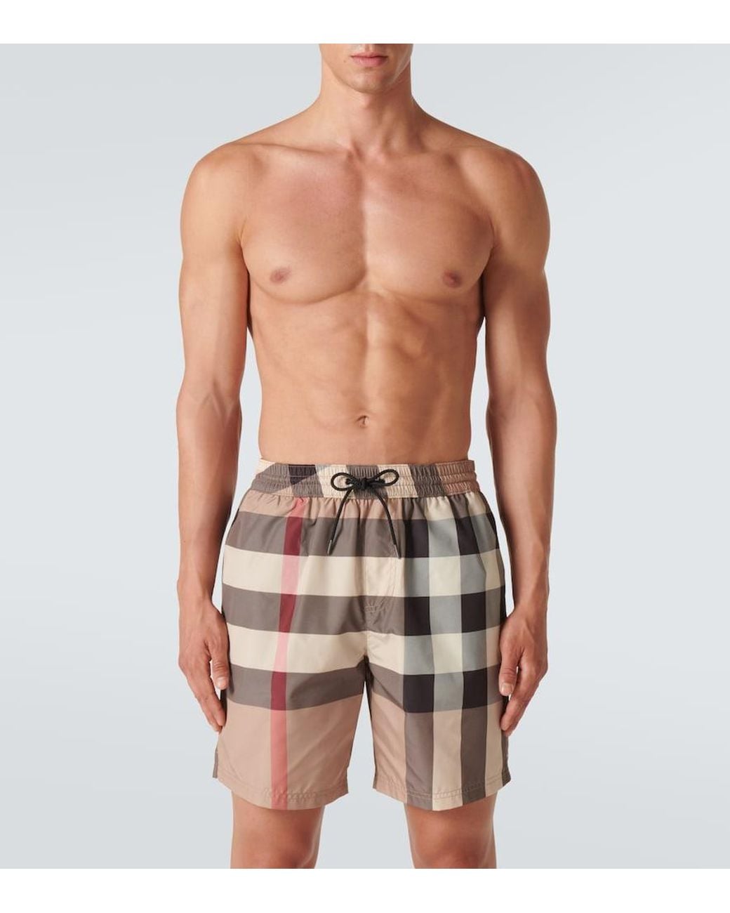 Burberry Natural Men's Guildes Vintage Check Swim Shorts for men