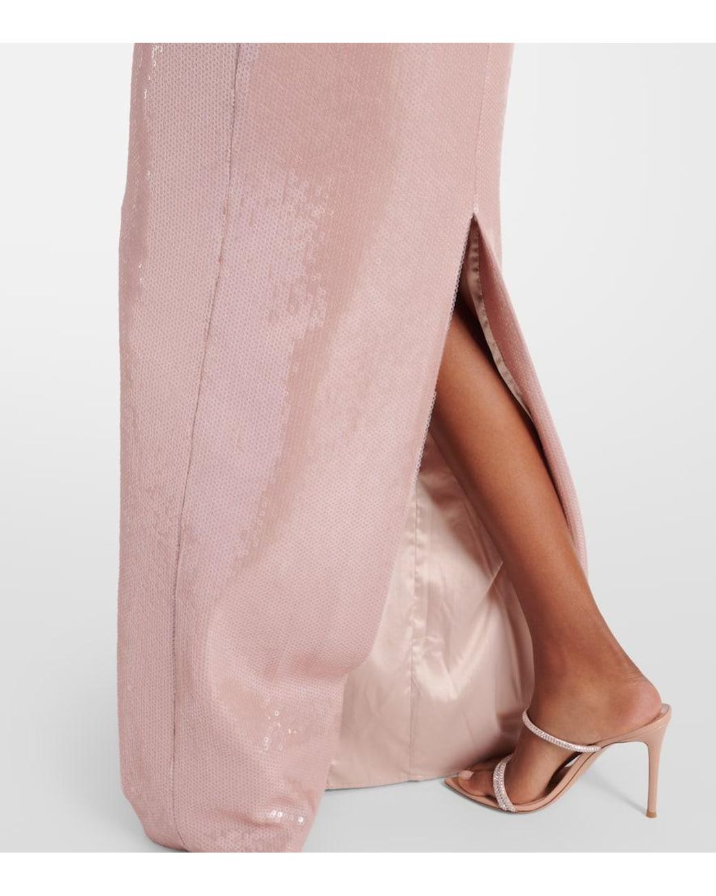 Rebecca Vallance Paige Floral-Applique Sequined Gown in