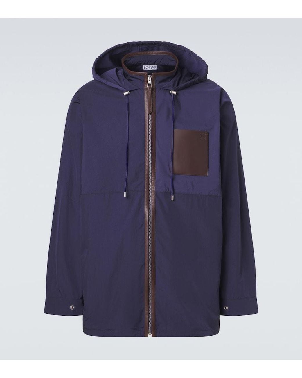 Loewe Blue Paula's Ibiza Leather-Trimmed Ripstop Jacket for men