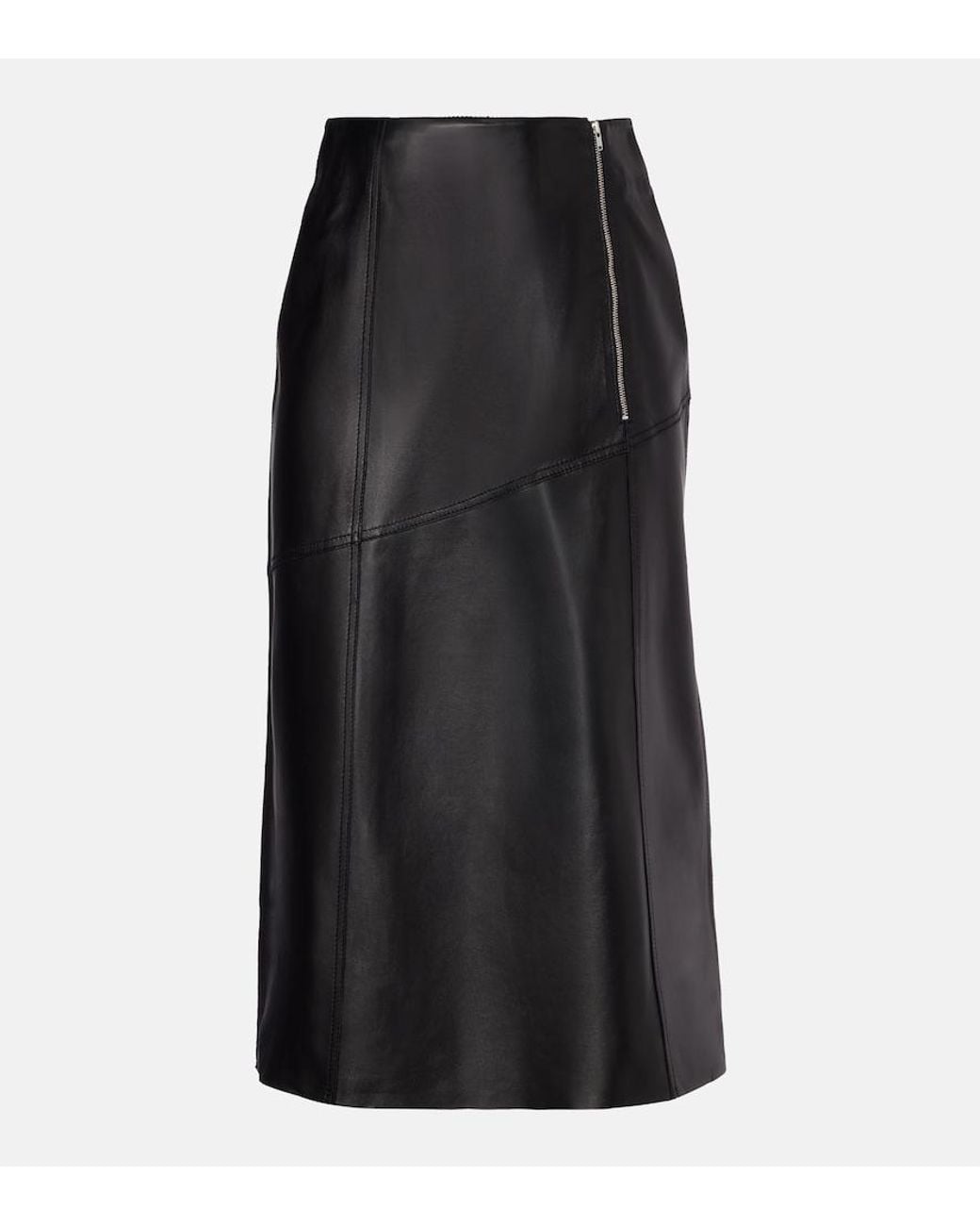 Victoria Beckham Black Leather Pencil Skirt