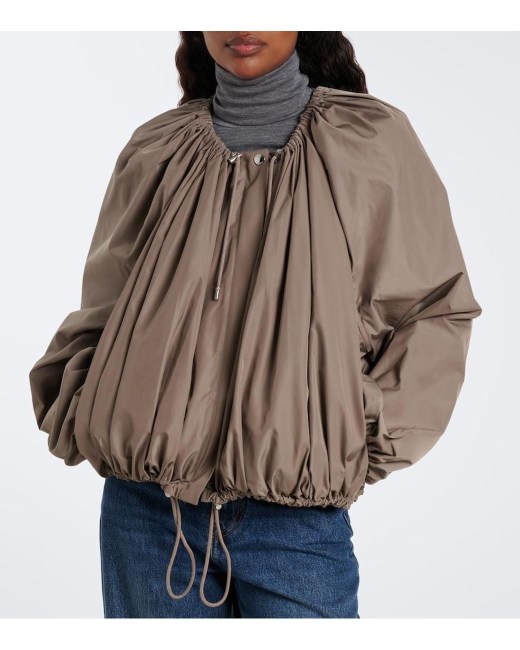 Totême Gray Gathered Jacket