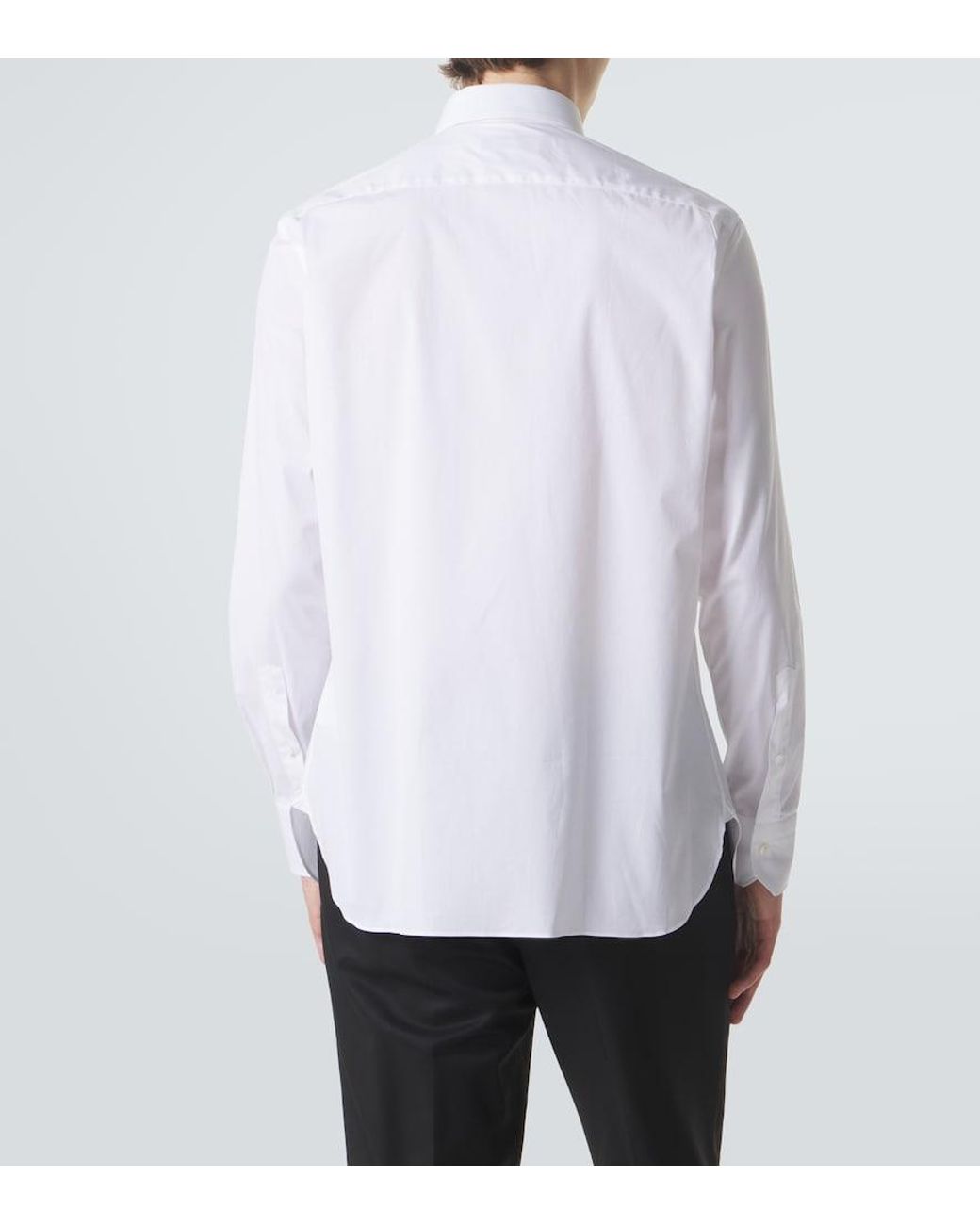 Zegna White Cotton-Blend Poplin Shirt for men
