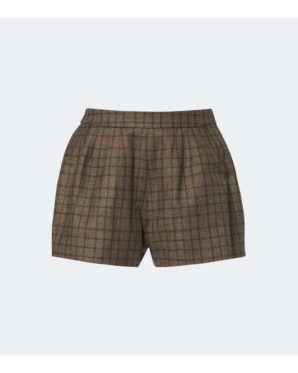Blazé Milano Green Tinker Checked Wool And Cashmere Shorts