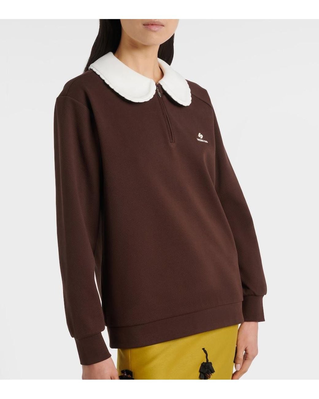 ShuShu/Tong Brown Logo Cotton-Blend Sweatshirt