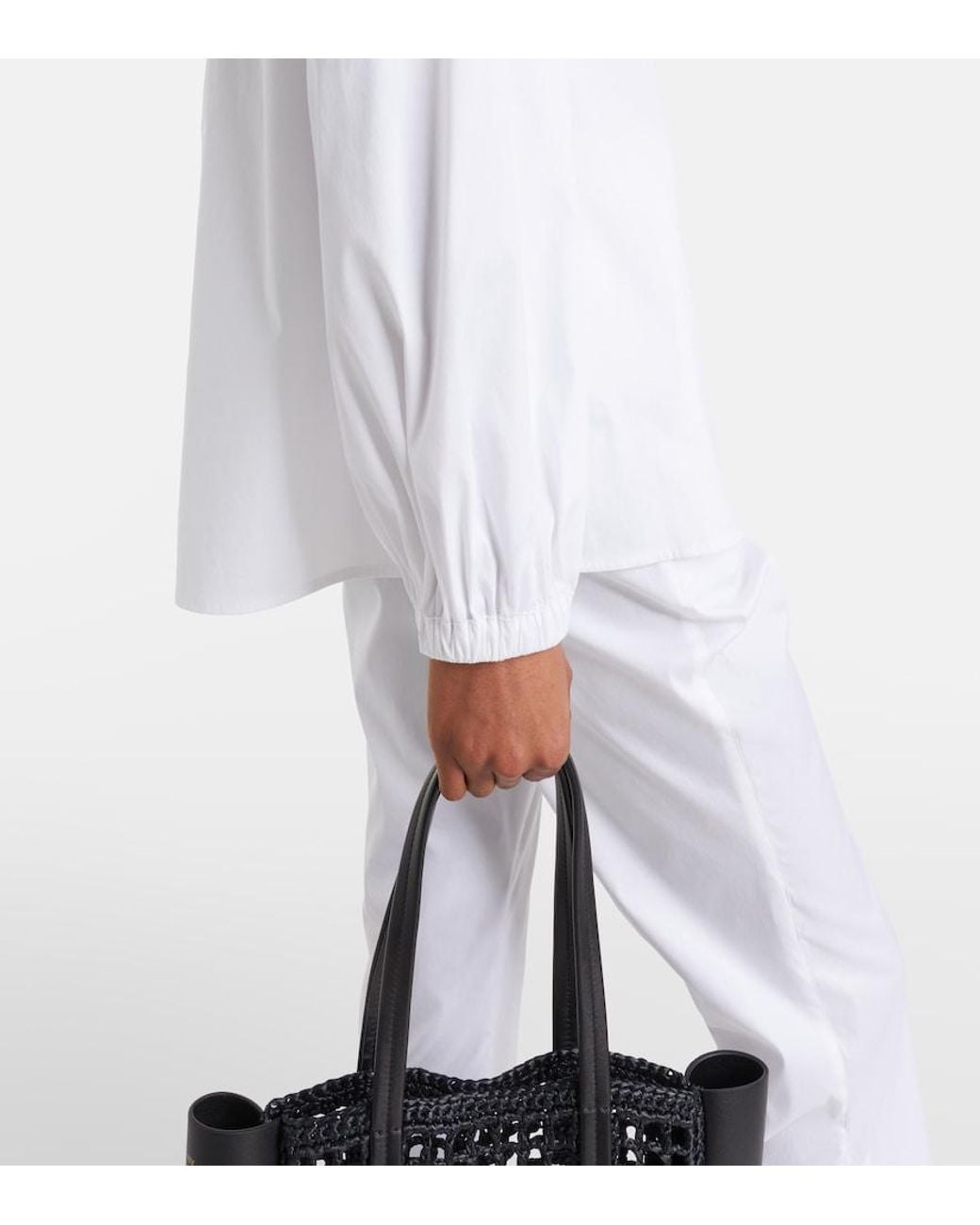 Max Mara White Cotton-Blend Shirt