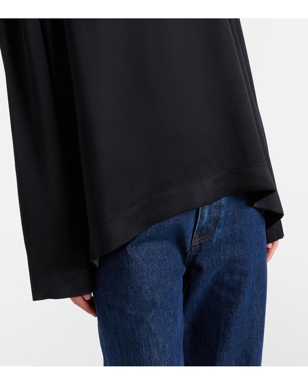 Totême Black Satin Top