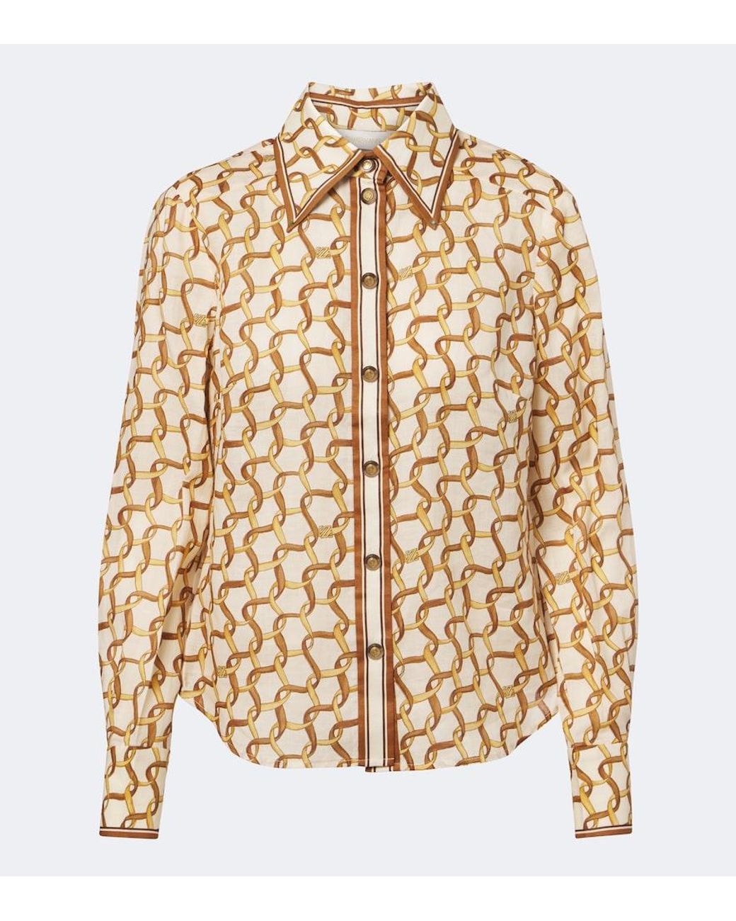 Zimmermann Natural Printed Ramie Shirt