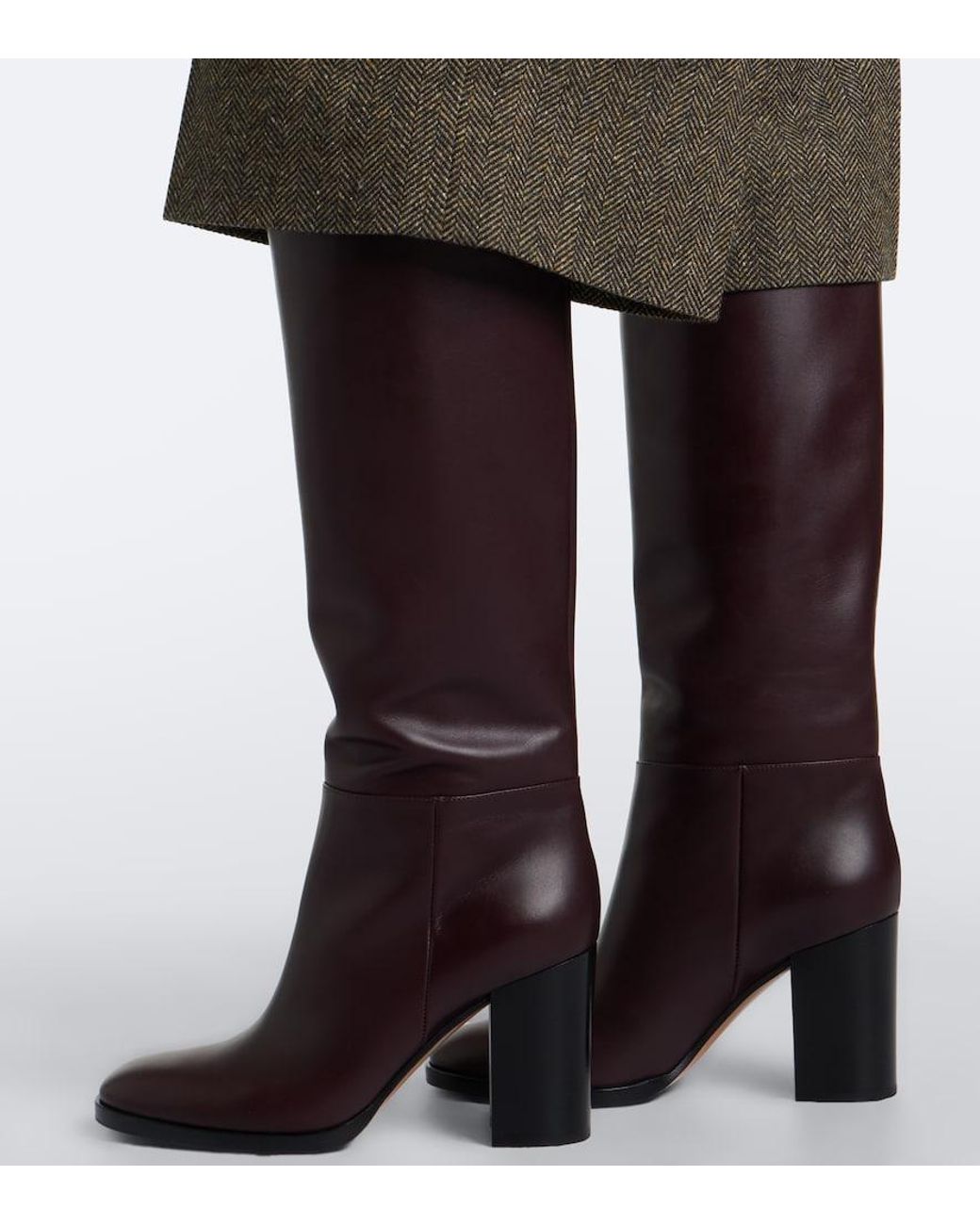 Gianvito Rossi Black Santiago Leather Knee-High Boots