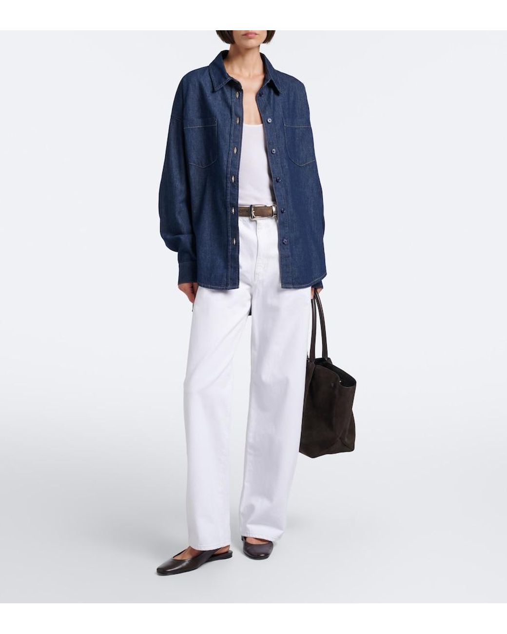 Frankie Shop Blue Deira Denim Shirt