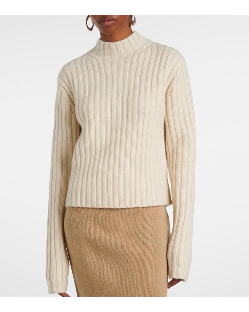 Totême  Natural Petite Chunky Wool And Cashmere Sweater