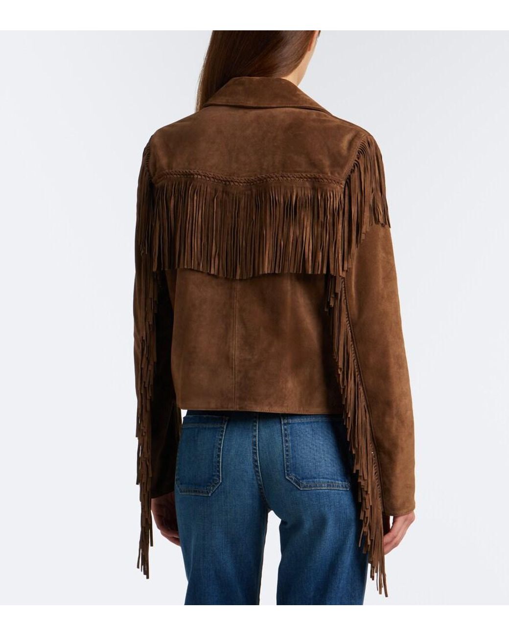 Nili Lotan Brown Eloi Fringed Suede Jacket