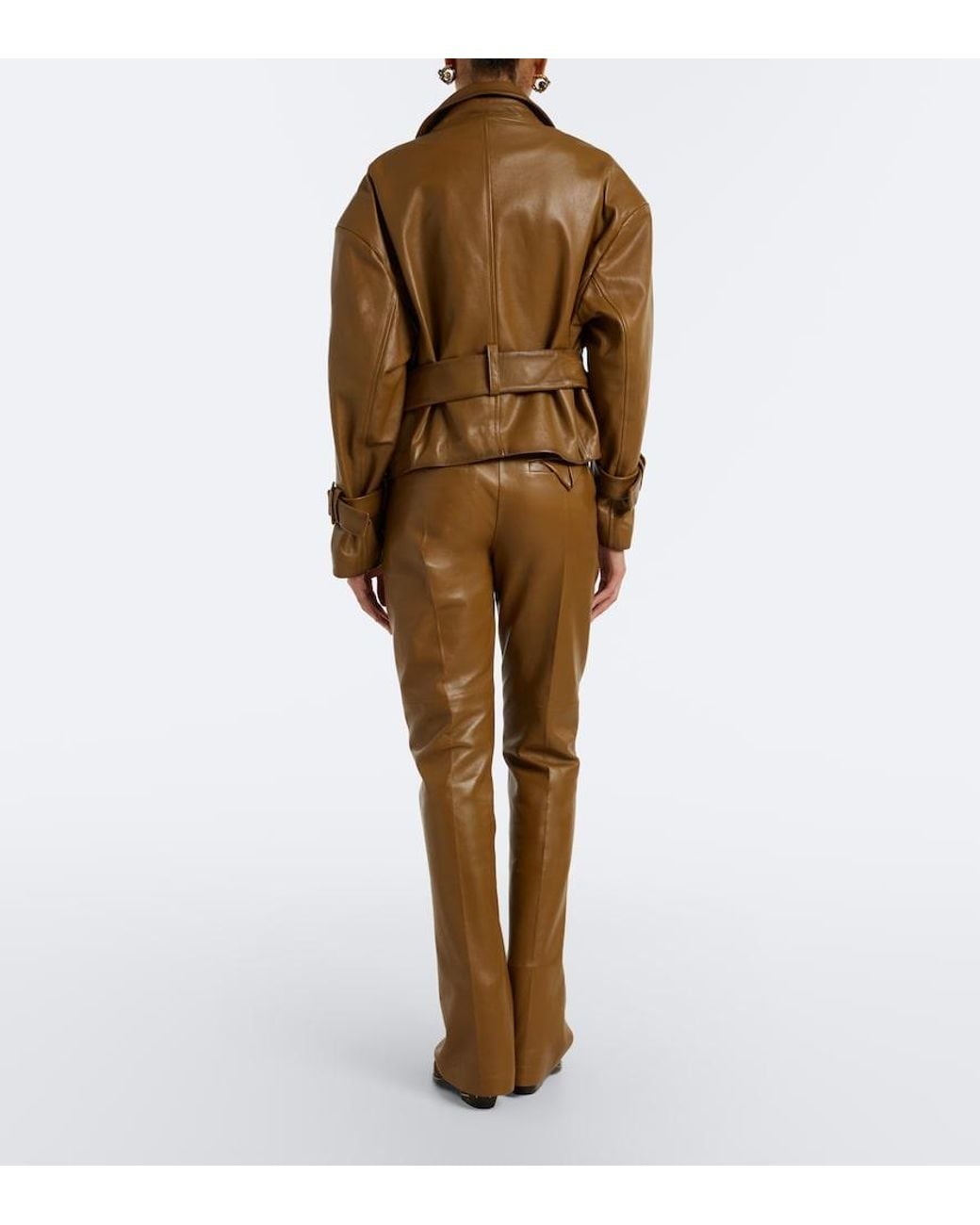 Dorothee Schumacher Brown Leather Flared Pants