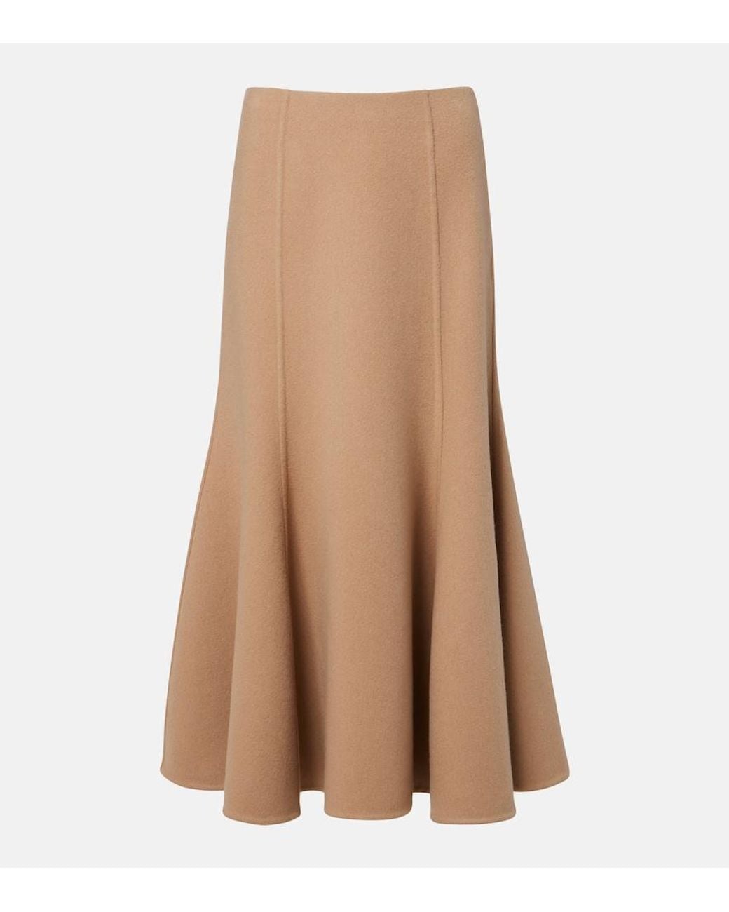 Gabriela Hearst Brown Patterson Cashmere Midi Skirt