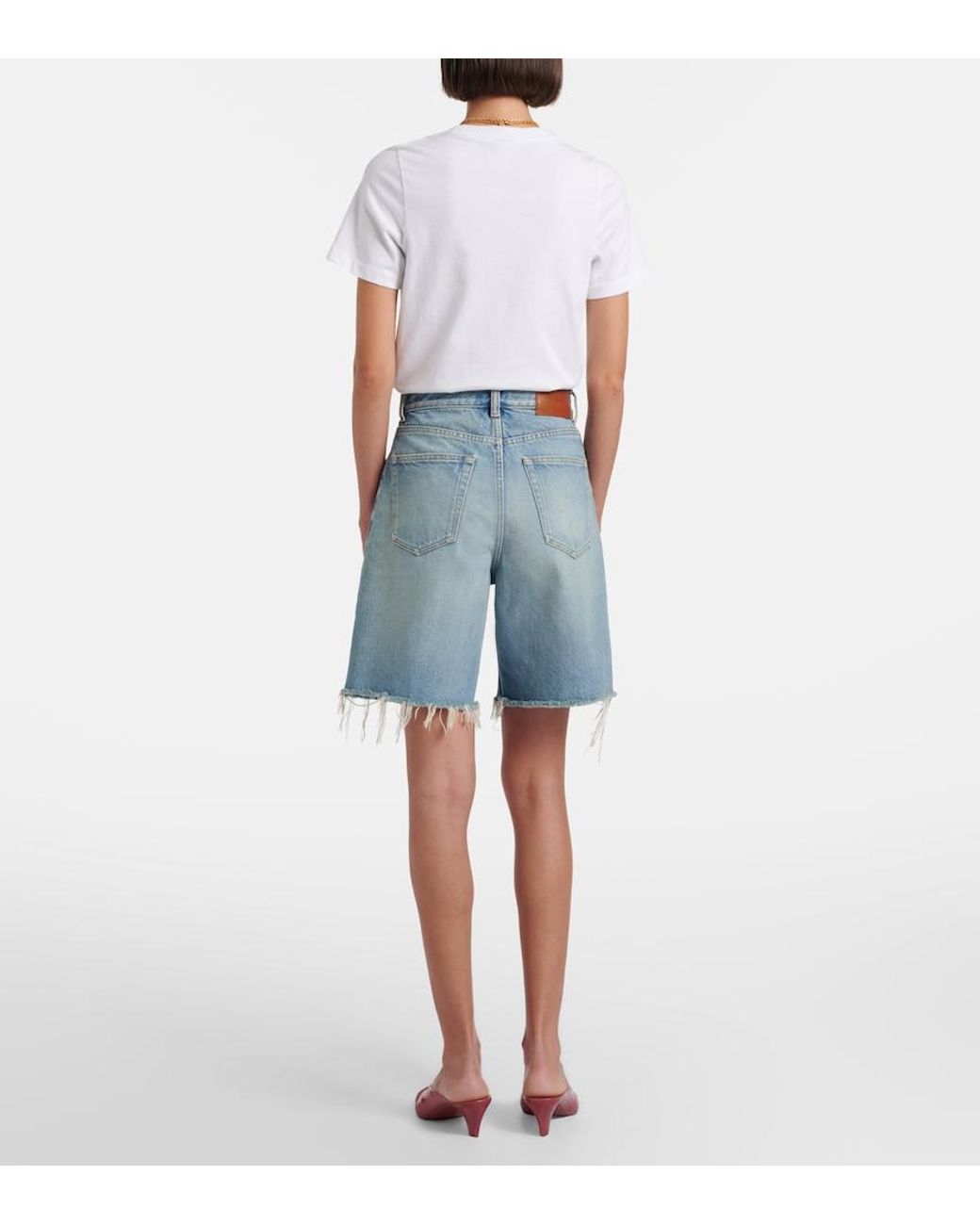 Chloé Blue Faded Denim Shorts
