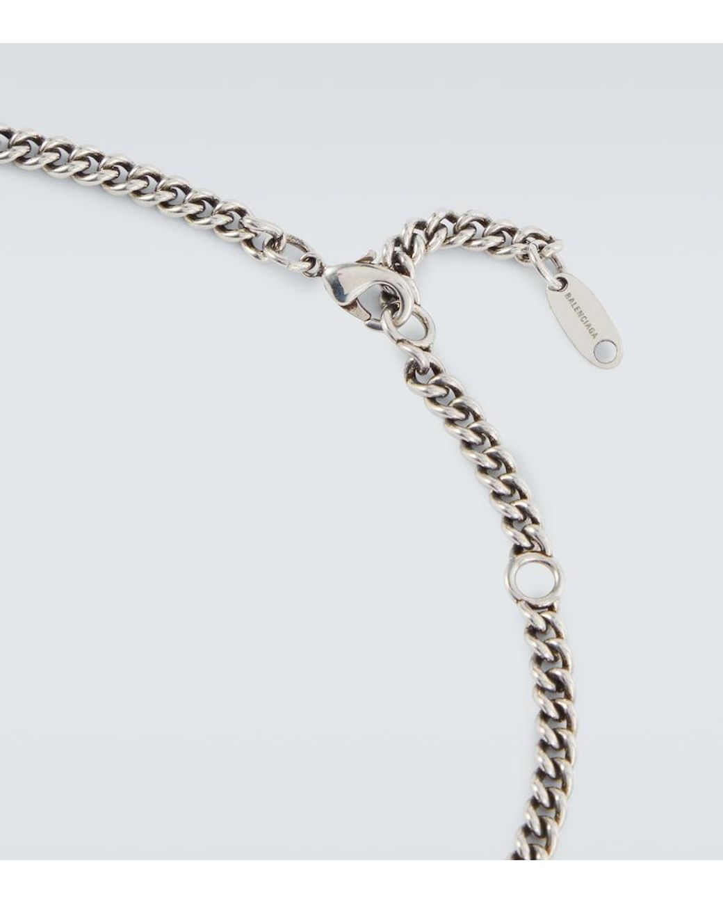 Balenciaga White Logo Necklace for men