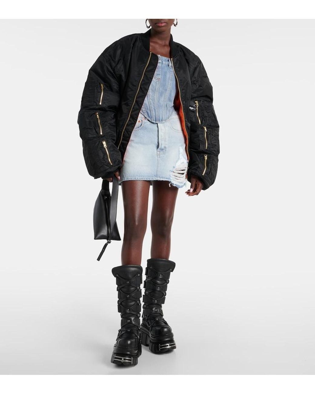 Vetements Blue Cotton Denim Corset