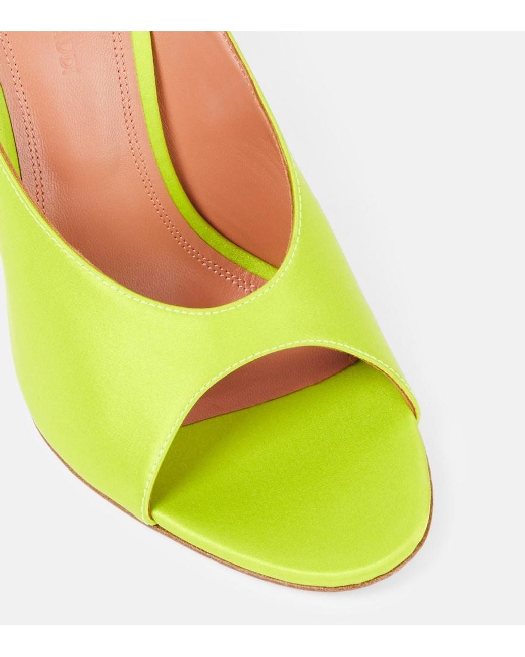 AMINA MUADDI Yellow Anok 105 Satin Mules
