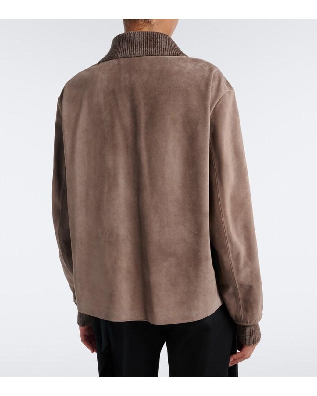 J.W. Anderson Brown Wool-Trimmed Suede Blouson Jacket