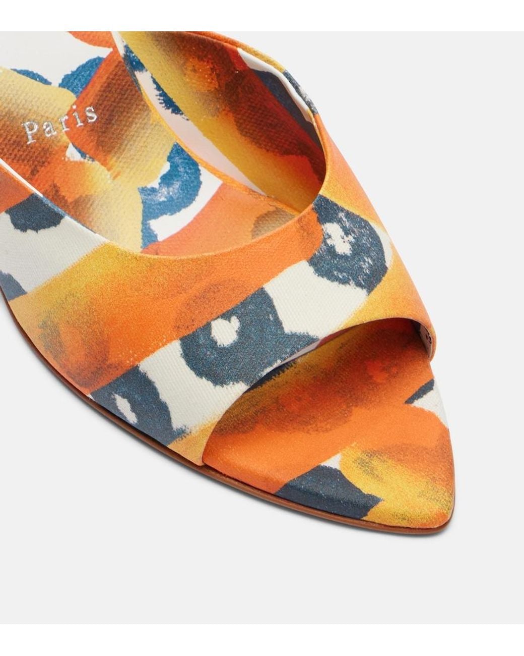 Christian Louboutin Multicolor Miss Z 80 Coated Canvas Mules