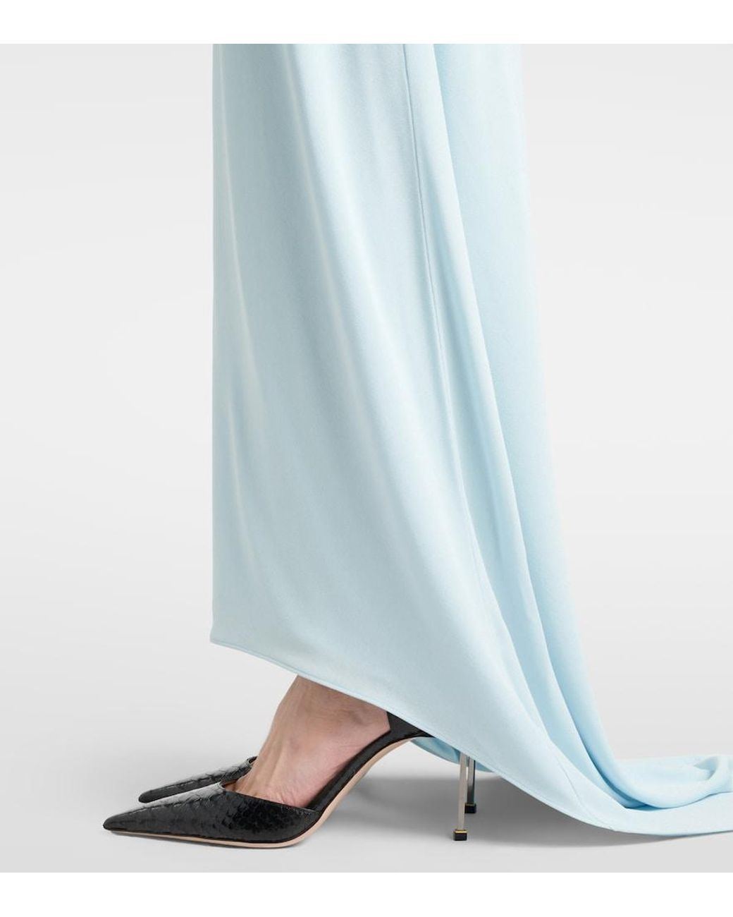 Tom Ford Black Spire Snake-Effect Leather Pumps
