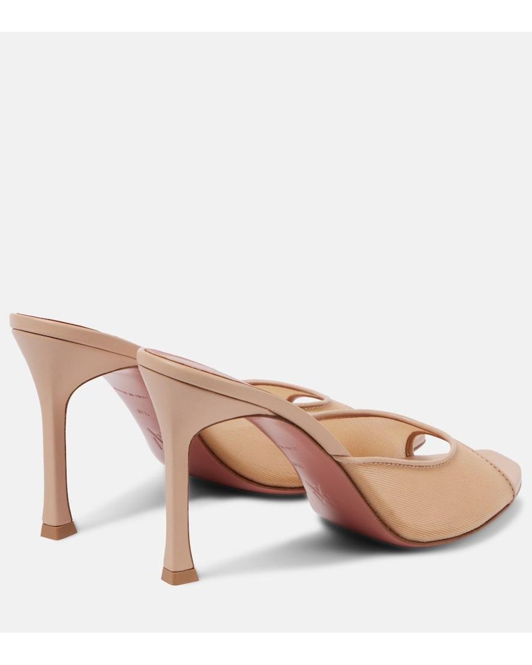 AMINA MUADDI Brown Alexa 95 Mesh Mules