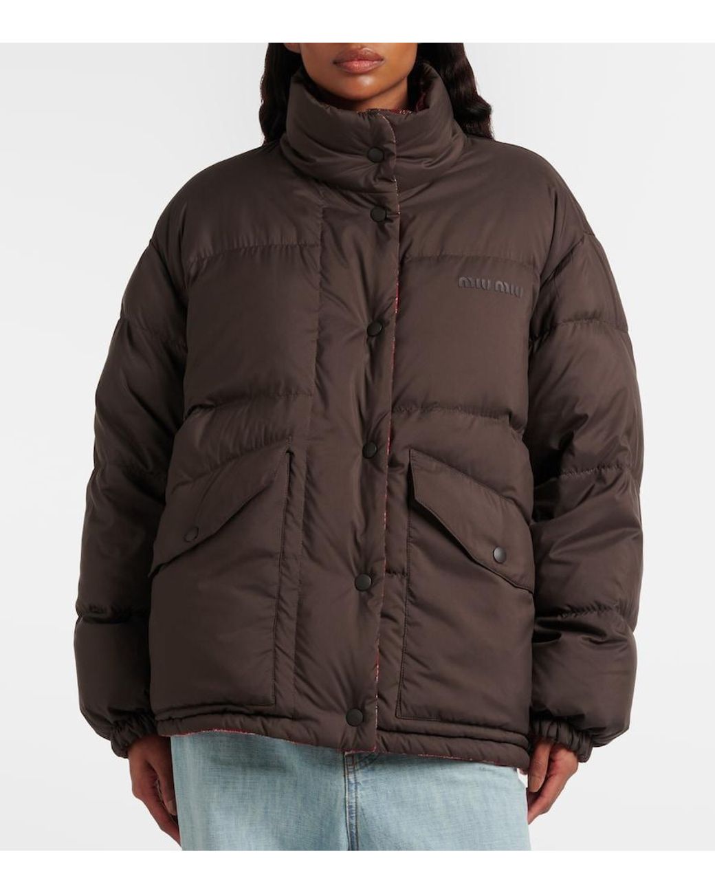 Miu Miu Brown Reversible Down Jacket