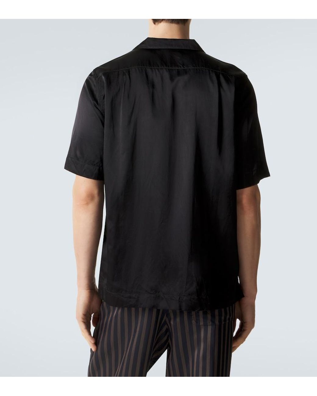 Dries Van Noten Black Bowling Shirt for men