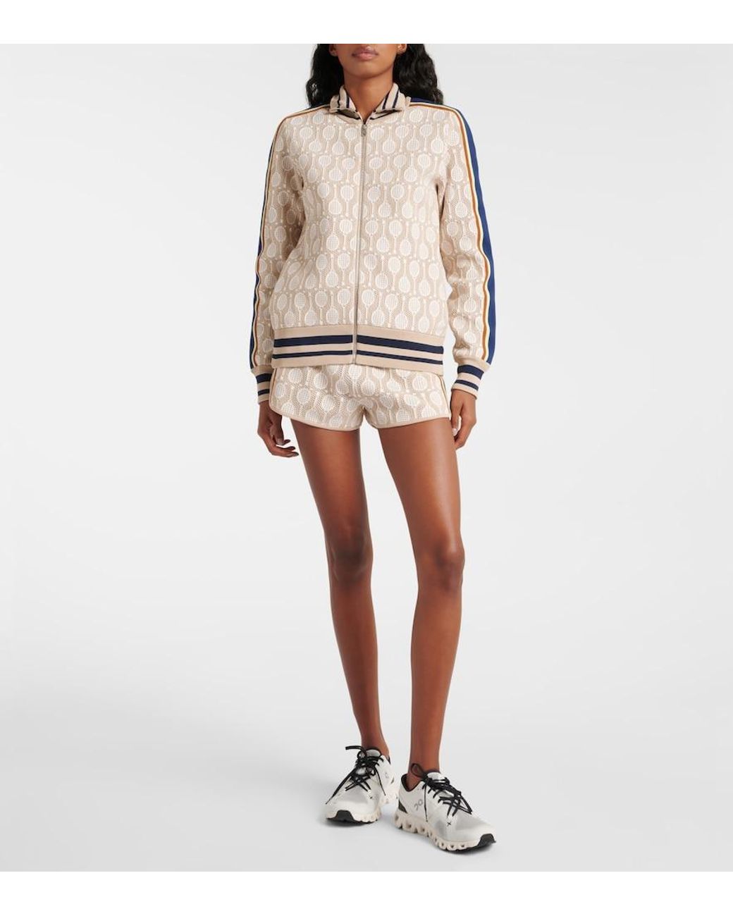 Tory Sport Natural Low-Rise Shorts Aus Jacquard