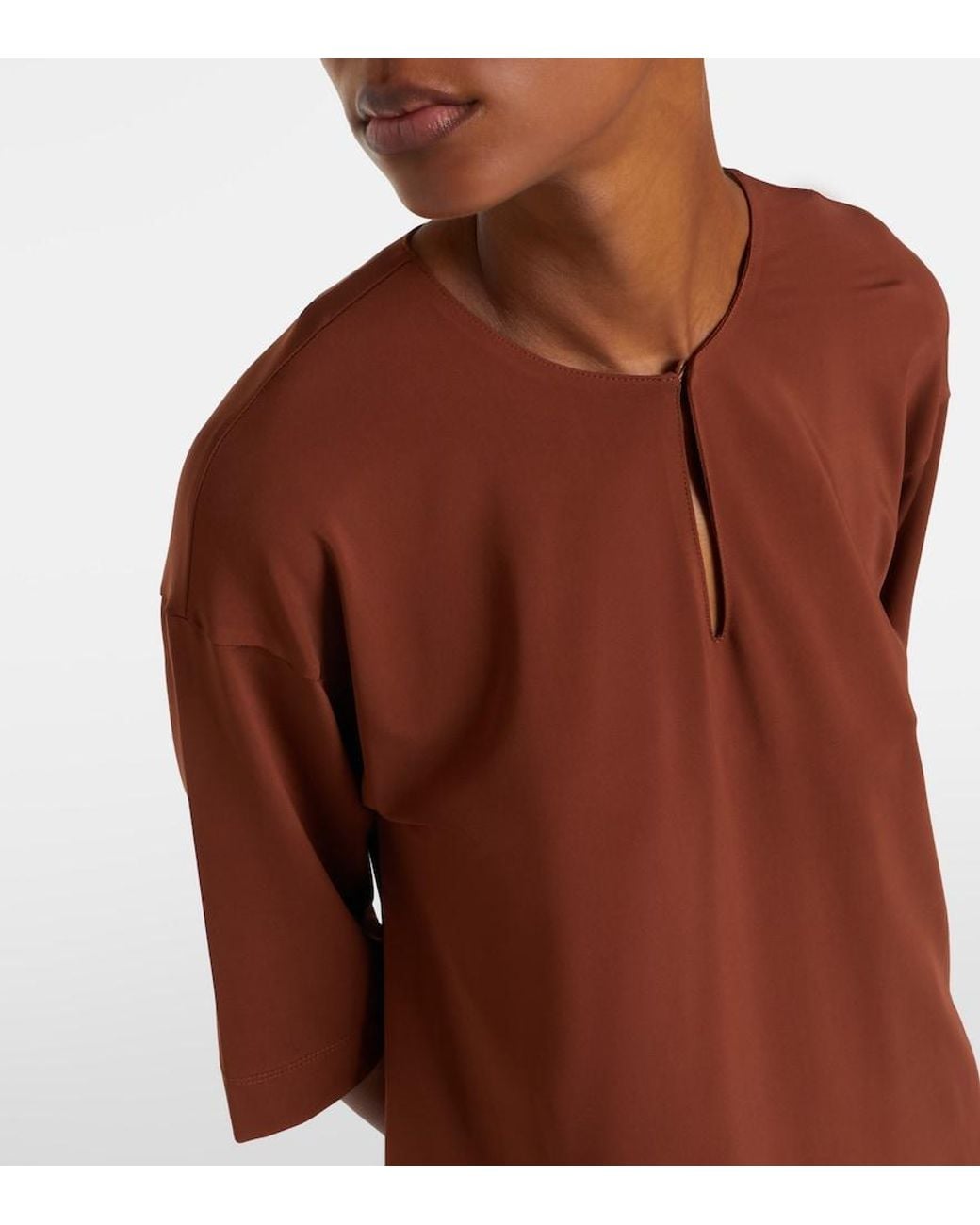 Max Mara Brown Giglio Keyhole Oversized Top