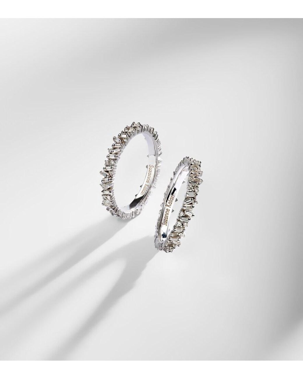 Suzanne Kalan White Icon Mini 18Kt Tech Ring Jackets With Diamonds
