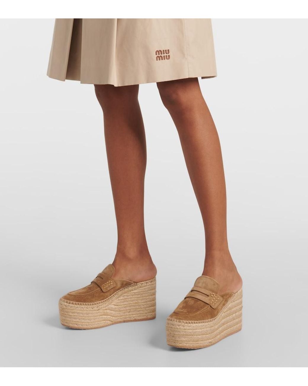 Gianvito Rossi Natural Suede Espadrille Wedges