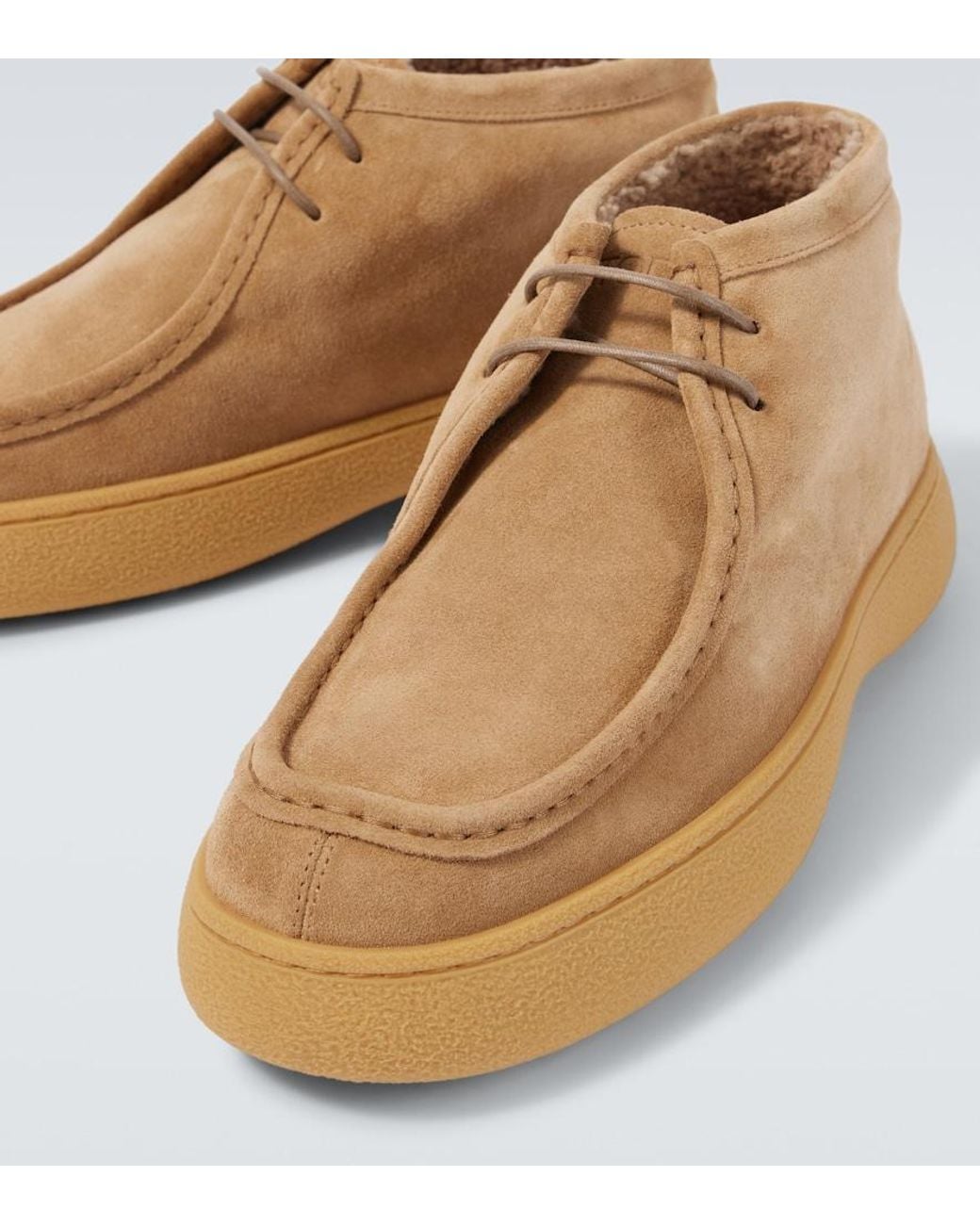 Tod's Natural Suede Lace-Up Boots for men