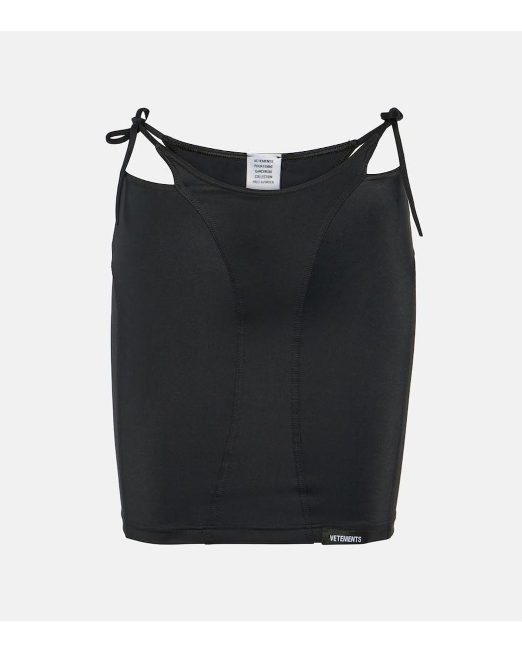 Vetements Black Deconstructed Jersey Miniskirt