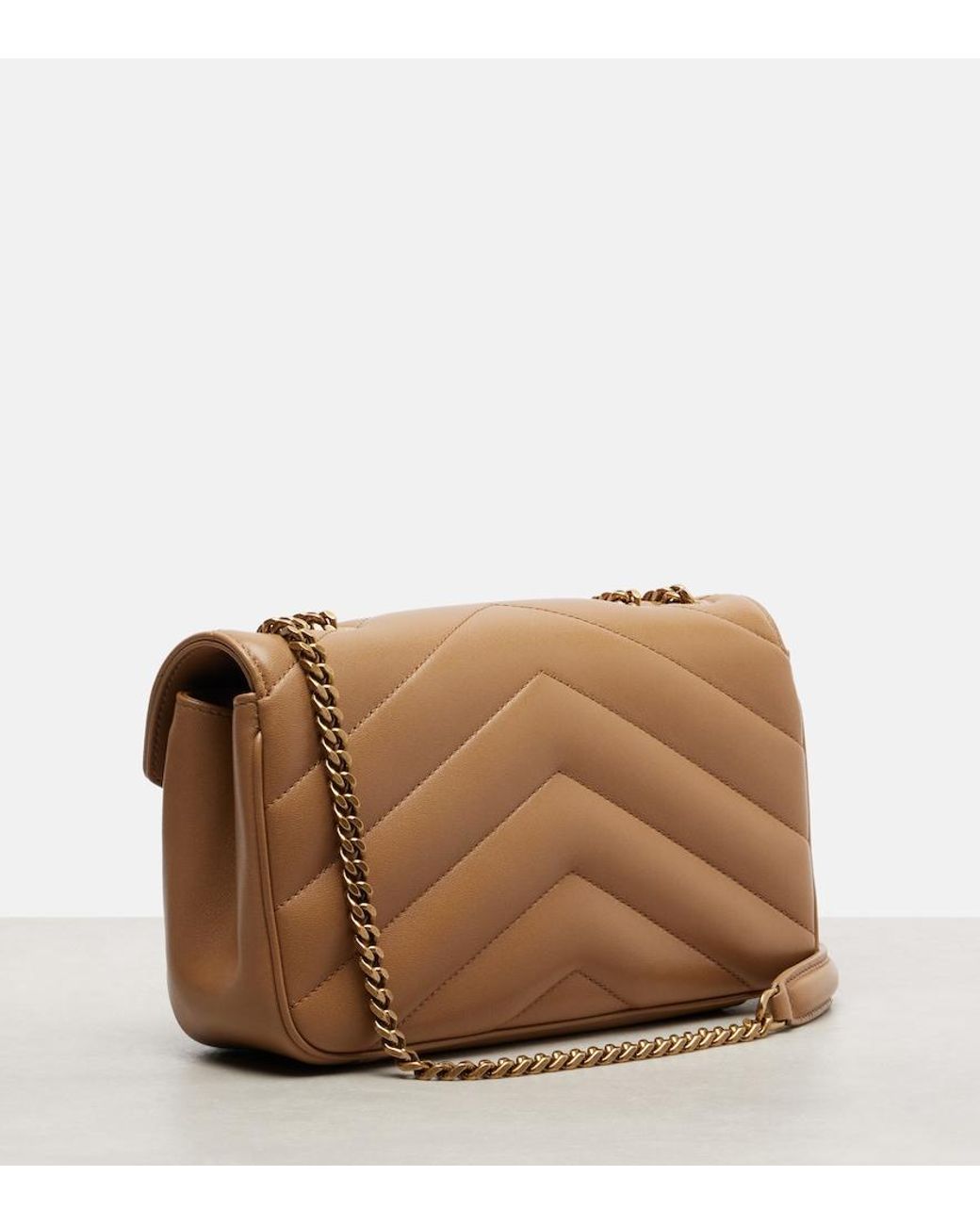 Saint Laurent Brown Loulou Small Leather Shoulder Bag