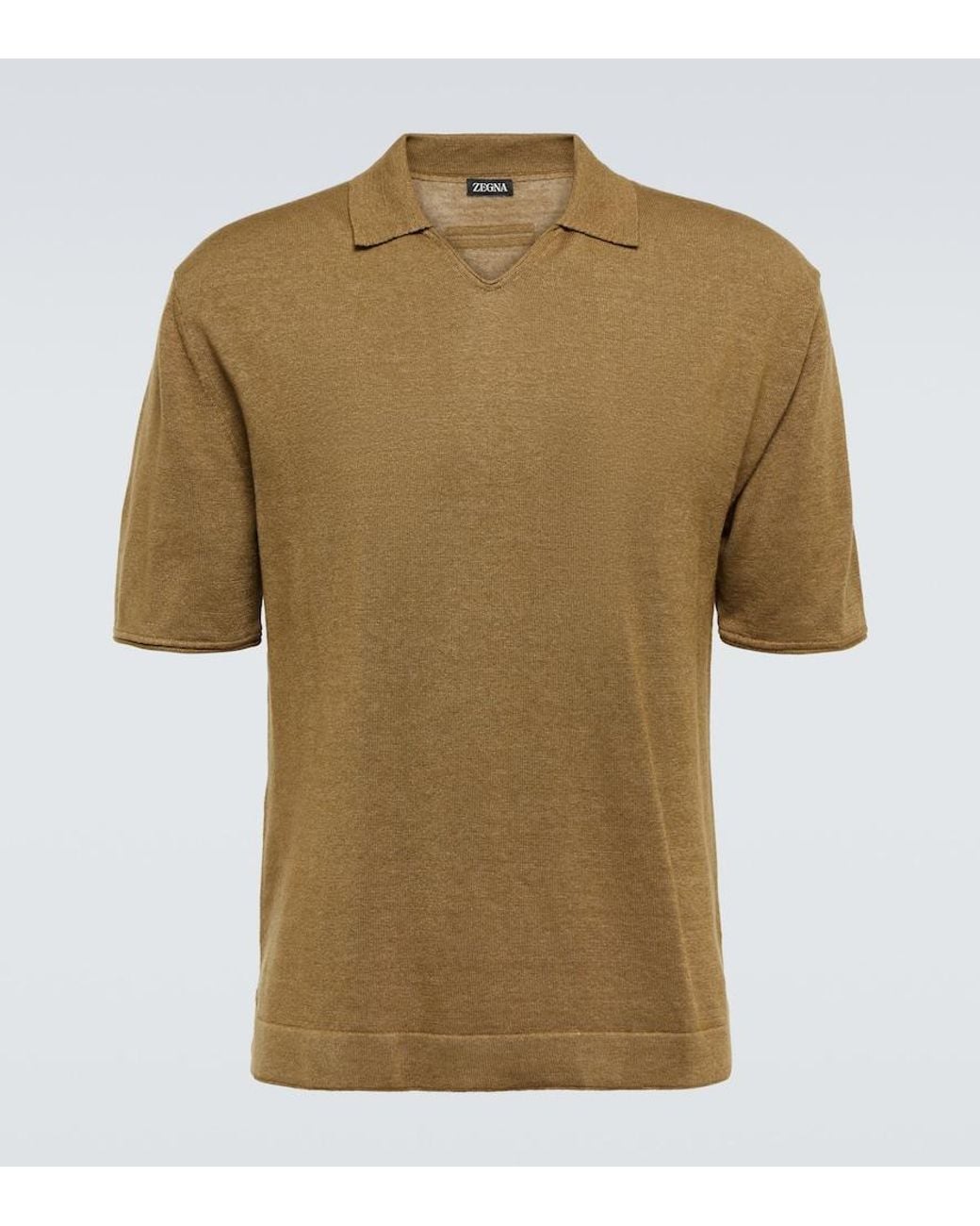 Zegna Green Cotton Pique Polo Shirt for men
