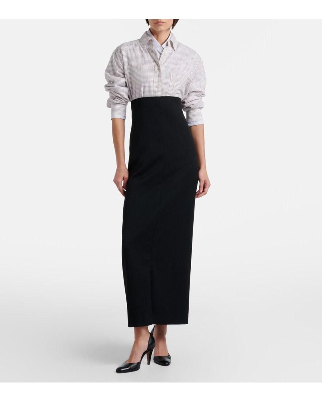 The Row White Dalan Checked Cotton Shirt