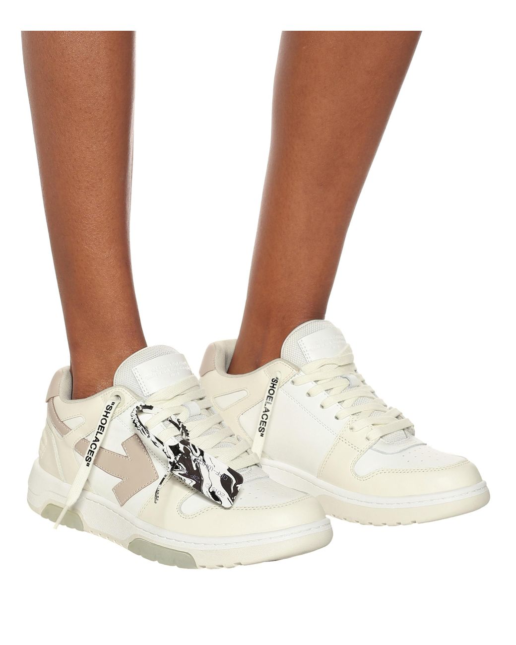 Mens Shoes Trainers Low-top trainers Off-White c/o Virgil Abloh Out Of Office Leather Sneaker in Beige/White for Men White 