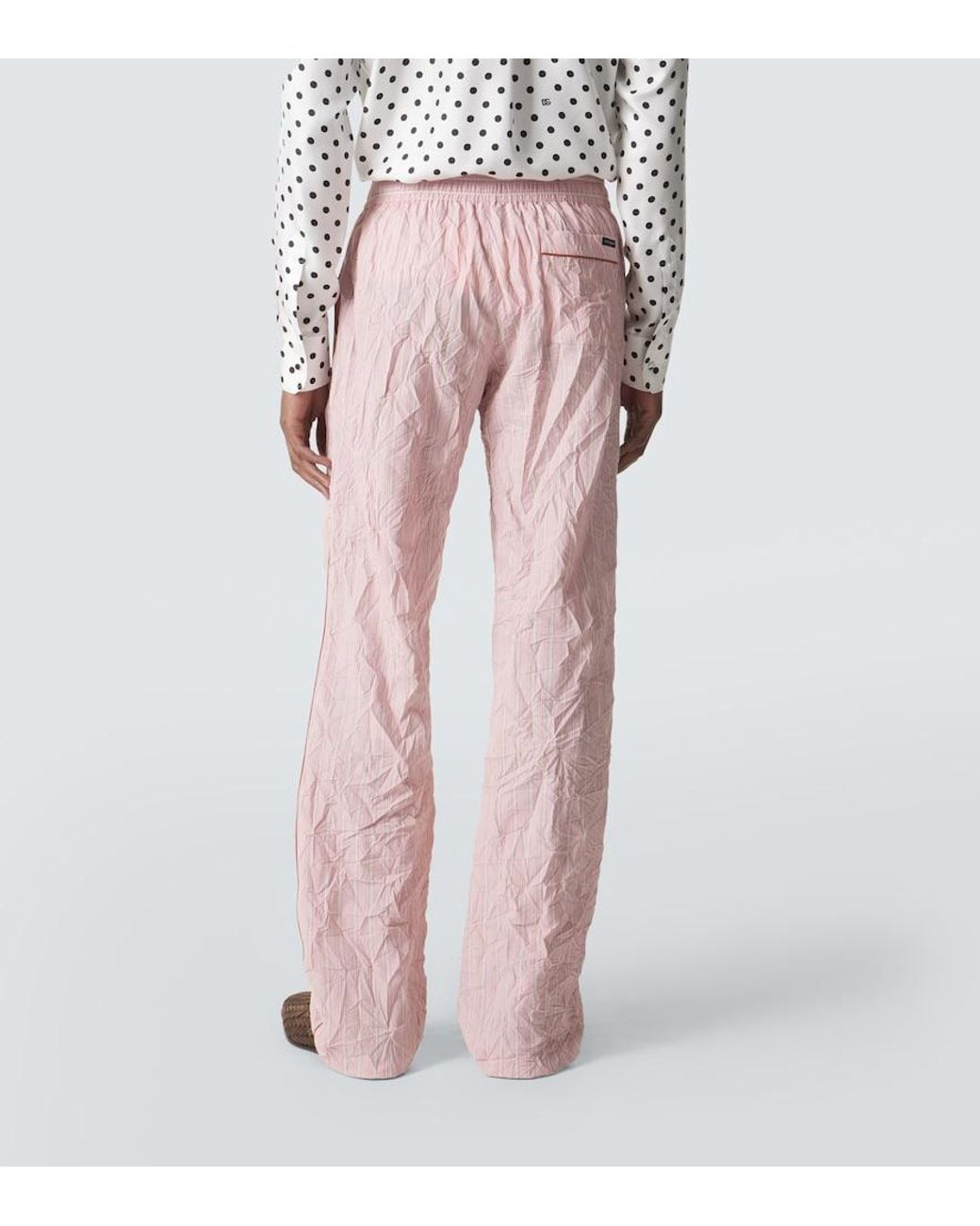 Dolce & Gabbana Pink Striped Straight Pants for men