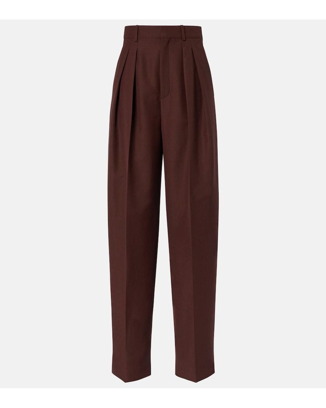 Saint Laurent Purple Wool And Mohair Wide-Leg Pants