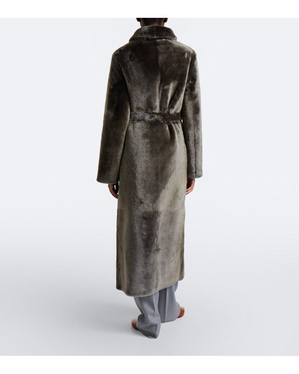 Yves Salomon Black Reversible Shearling And Leather Coat
