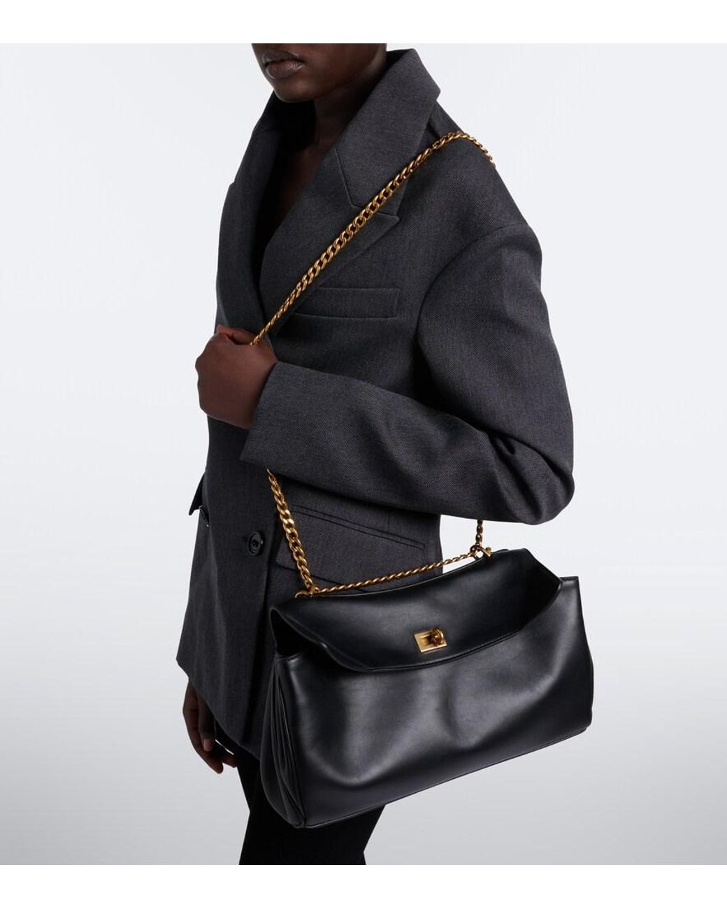 Balenciaga Black Rodeo Medium Leather Shoulder Bag