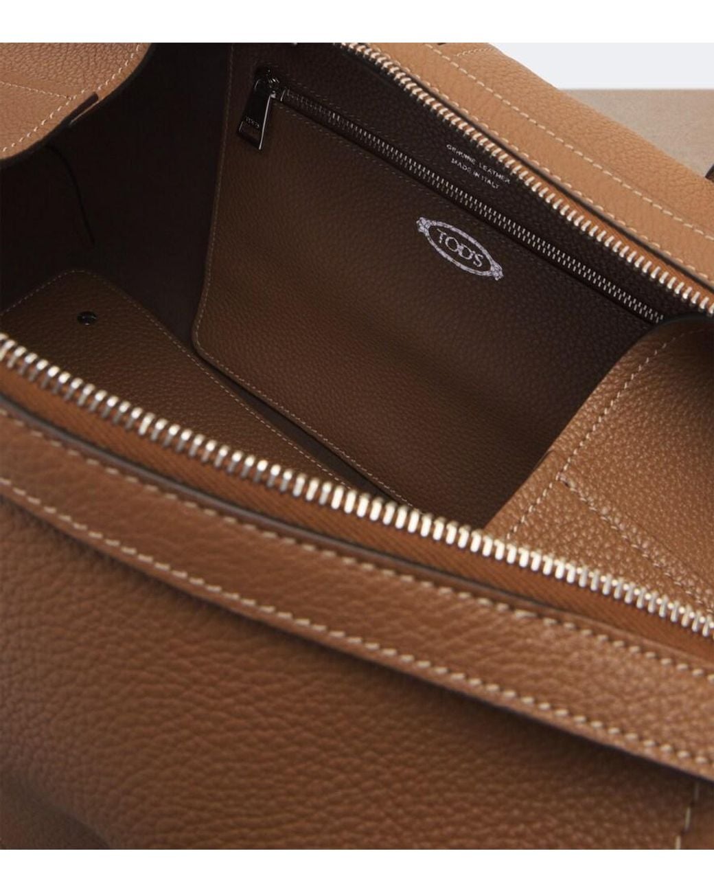 Tod's Brown Large Leather Bowling Bag