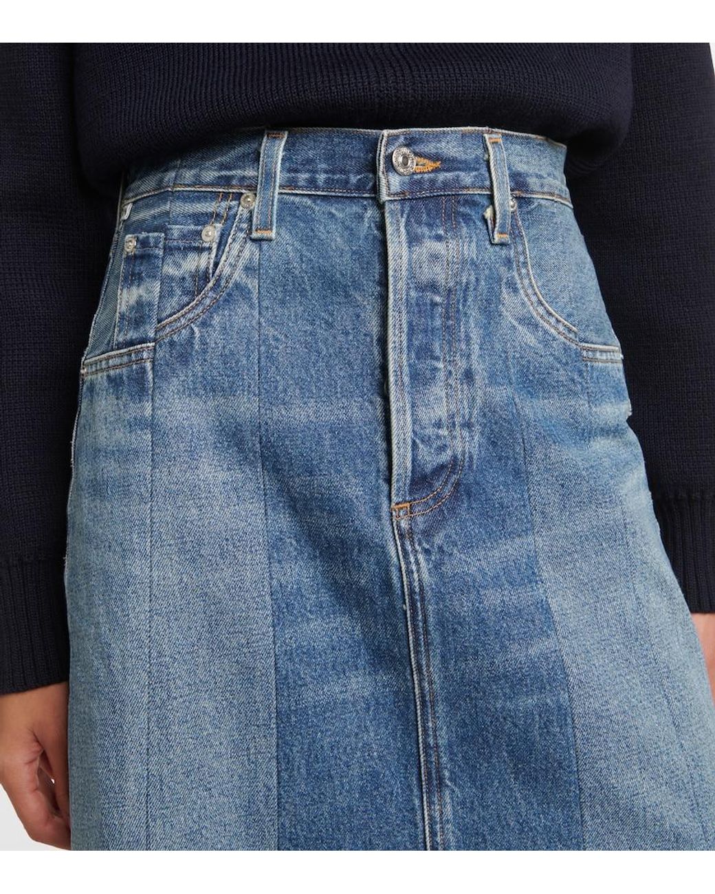 Citizens of Humanity Blue Raian Denim Midi Skirt