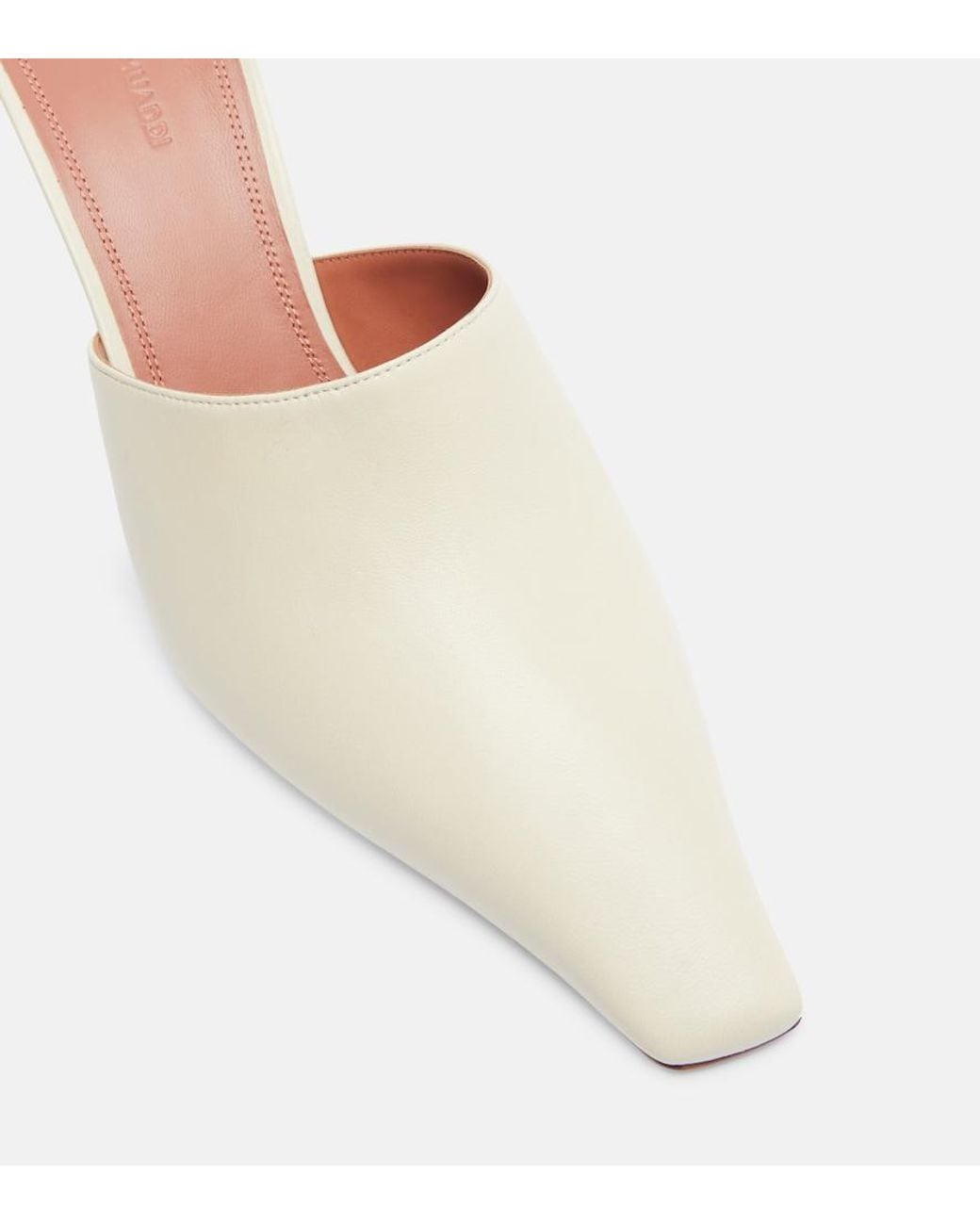 AMINA MUADDI White Jamie 80 Leather Mules