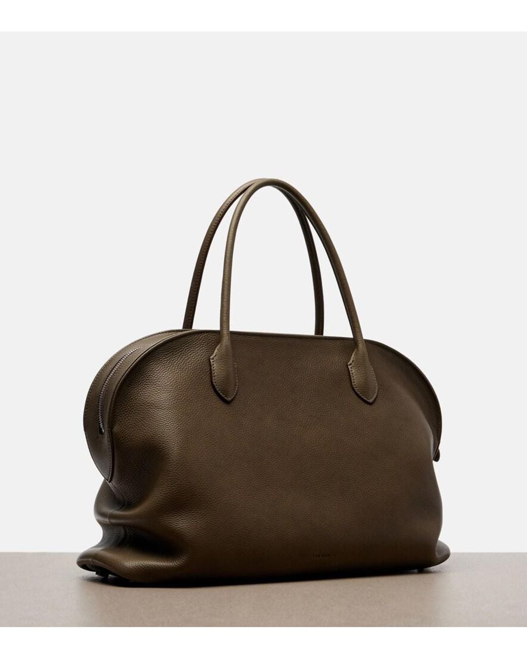 The Row Brown Agnes 15 Leather Tote Bag