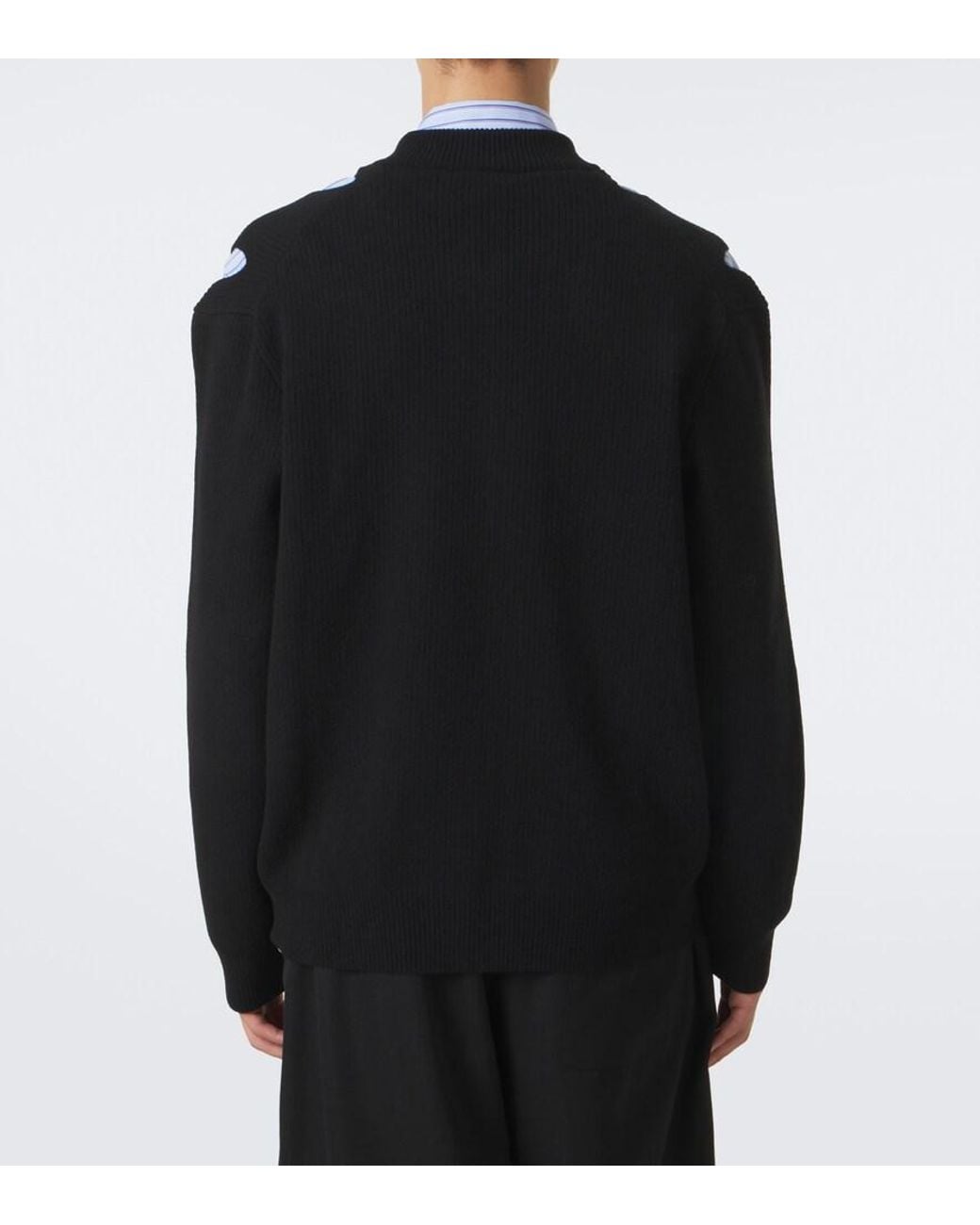 Simone Rocha Black Cutout Wool-Blend Zip-Up Cardigan for men